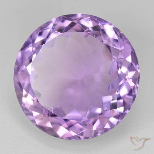 Amatista Violeta medio natural de 14.18 ct, Redondo, VVS-VS