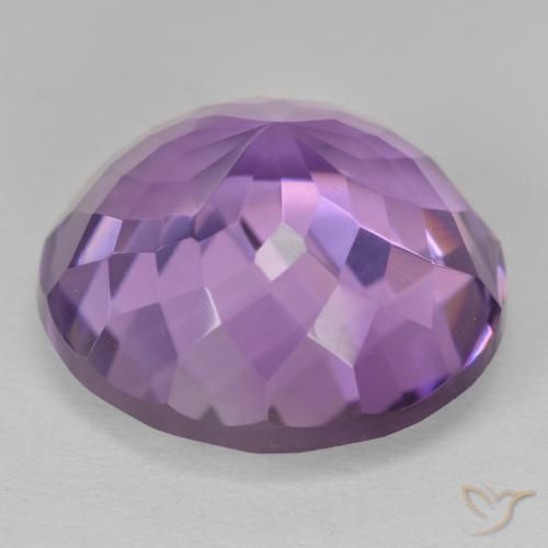 Amatista Violeta medio natural de 14.18 ct, Redondo, VVS-VS