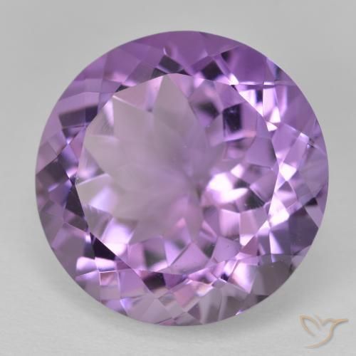 Amatista Rosado-violeta medio natural de 13.46 ct, Redondo, VVS-VS