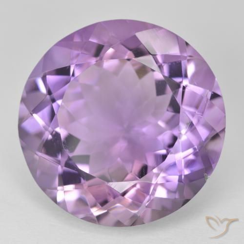 Amatista Violeta medio natural de 24.79 ct, Redondo, VVS-VS