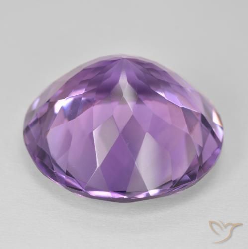 Amatista Violeta medio natural de 24.79 ct, Redondo, VVS-VS
