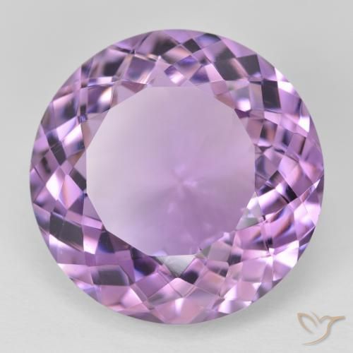 Amatista Violeta rosado natural de 25.07 ct, Redondo, VVS