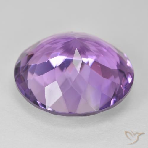 Amatista Violeta rosado natural de 25.07 ct, Redondo, VVS