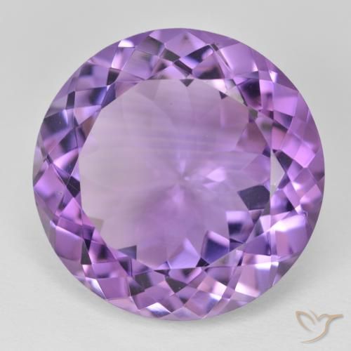 Amatista Violeta medio natural de 23.66 ct, Redondo, VVS-VS