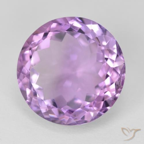 Amatista Violeta rosado natural de 14.19 ct, Redondo, VS
