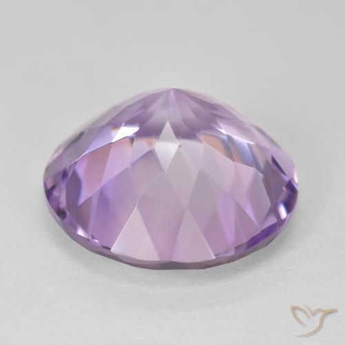 Amatista Violeta rosado medio natural de 12.67 ct, Redondo, VVS