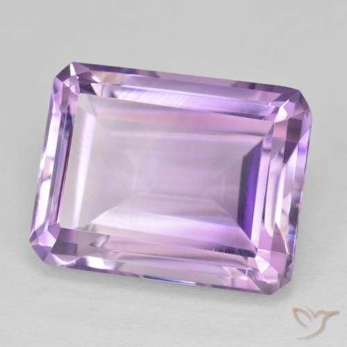 Amatista Violeta rosado medio natural de 19.73 ct, Corte Octágono / Esmeralda, VVS