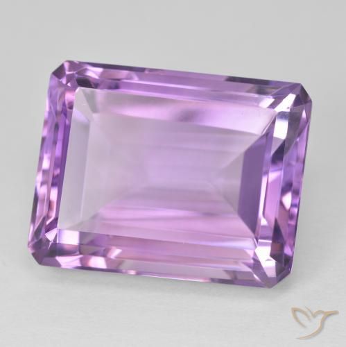 Amatista Violeta rosado medio natural de 19.72 ct, Corte Octágono / Esmeralda, VVS