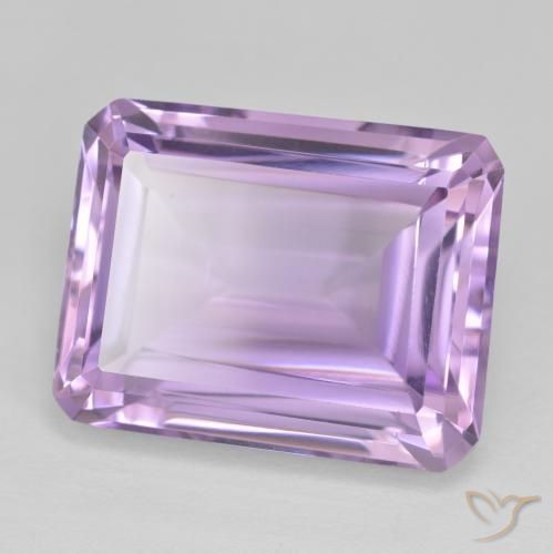 Amatista Violeta rosado medio natural de 20.29 ct, Corte Octágono / Esmeralda, VVS