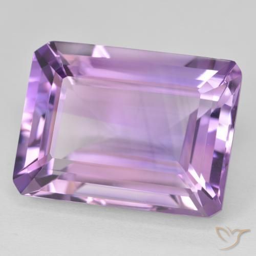 Amatista Medium Light Purplish-Violet natural de 22.05 ct, Corte Octágono / Esmeralda, VVS
