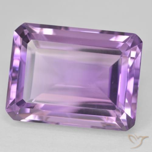 Amatista Medium Light Purplish-Violet natural de 25.46 ct, Corte Octágono / Esmeralda, VVS
