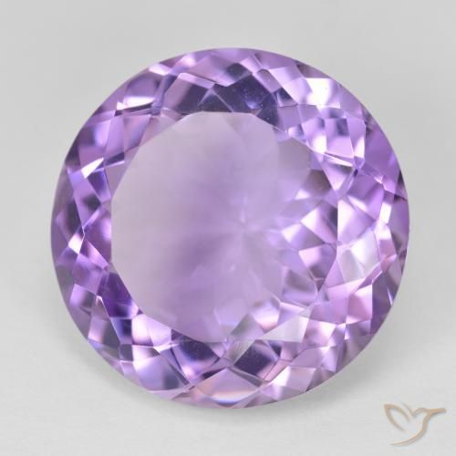 Amatista Violeta medio natural de 22.21 ct, Redondo, VVS-VS