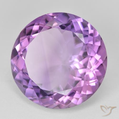 Amatista Violeta rosado natural de 23.92 ct, Redondo, VVS-VS