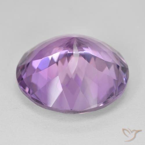 Amatista Violeta rosado natural de 23.92 ct, Redondo, VVS-VS