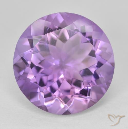 12.86ct Natural Violeta rosado medio Amatista, Redondo, VVS