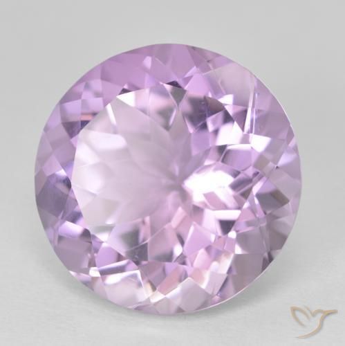 Amatista Violeta rosado natural de 12.84 ct, Redondo, VVS