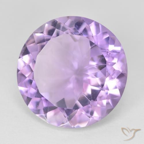 Amatista Violeta medio natural de 11.38 ct, Redondo, VVS-VS