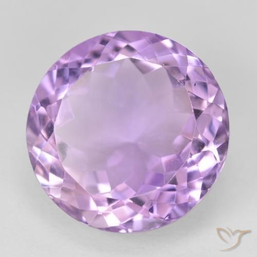 Amatista Violeta rosado medio natural de 14.47 ct, Redondo, VVS-VS