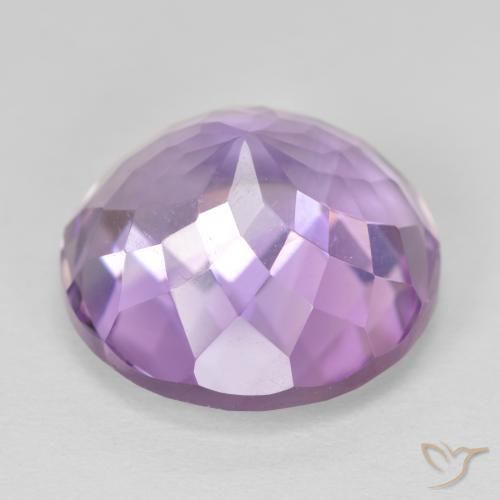 Amatista Violeta rosado medio natural de 14.47 ct, Redondo, VVS-VS
