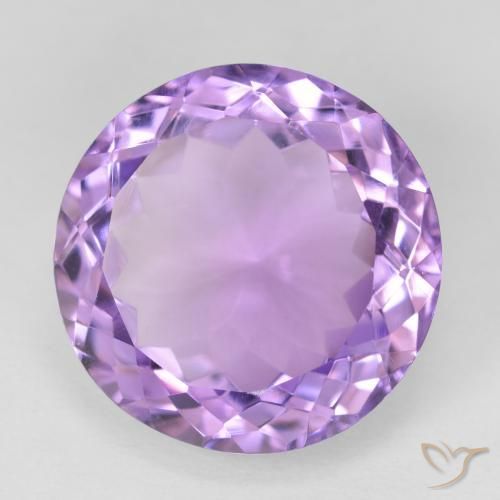 Amatista Violeta medio natural de 13.48 ct, Redondo, VVS-VS