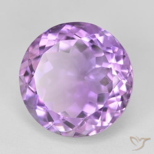 Amatista Violeta púrpura intenso natural de 12.59 ct, Redondo, VVS