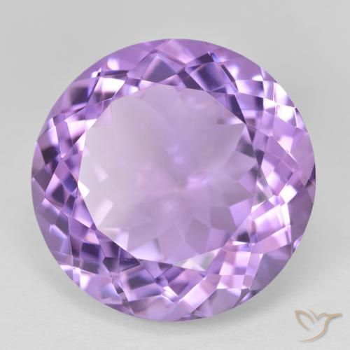 Amatista Violeta medio natural de 25.83 ct, Redondo, VVS