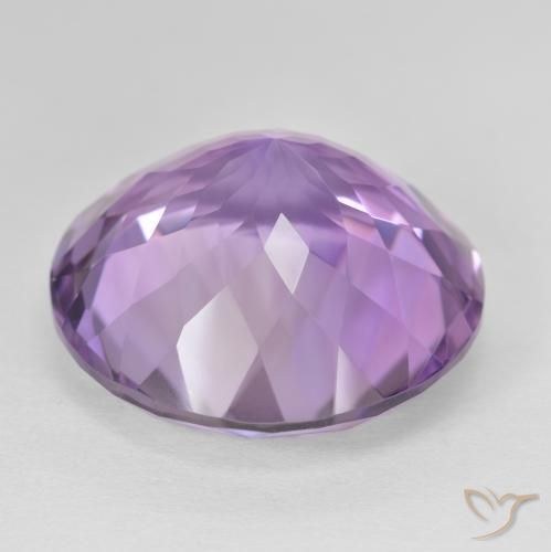 Amatista Violeta medio natural de 25.83 ct, Redondo, VVS