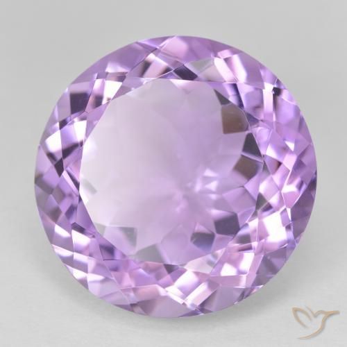 Amatista Violeta medio natural de 25.66 ct, Redondo, VVS