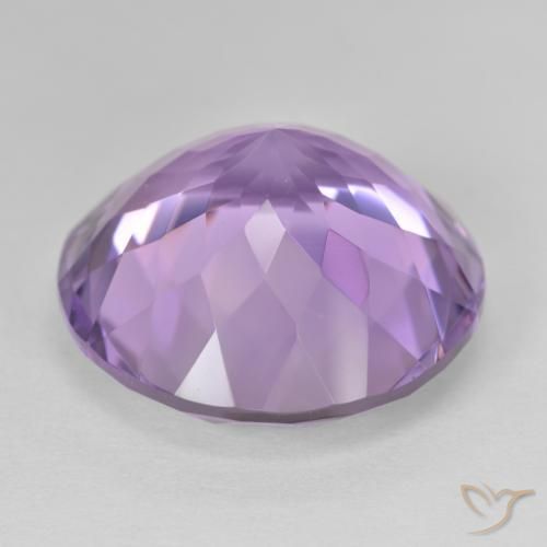 Amatista Violeta medio natural de 25.66 ct, Redondo, VVS
