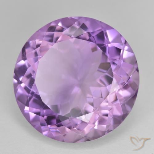Amatista Violeta púrpura natural de 24.28 ct, Redondo, VVS