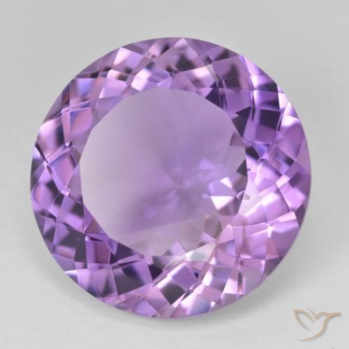 Amatista Violeta medio natural de 22.99 ct, Redondo, VVS