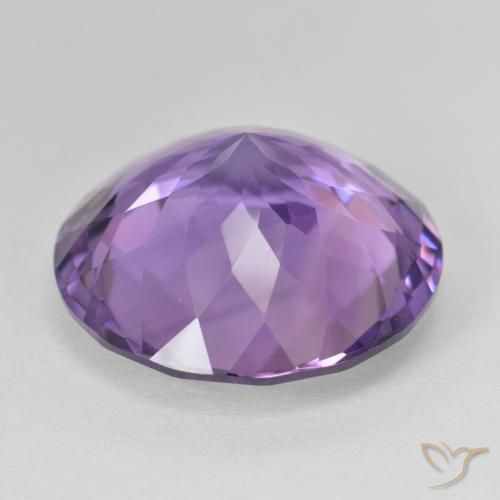 Amatista Violeta medio natural de 22.99 ct, Redondo, VVS
