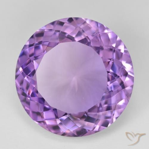 Amatista Violeta oscuro natural de 24.81 ct, Redondo, VVS