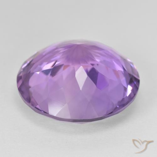 Amatista Violeta oscuro natural de 24.81 ct, Redondo, VVS