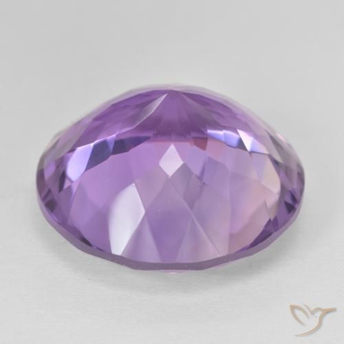 Amatista Medium Light Purplish-Violet natural de 25.45 ct, Redondo, VVS