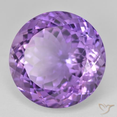 Amatista Violeta oscuro natural de 29.03 ct, Redondo, VVS