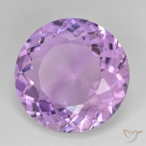 Amatista Medium Light Purplish-Violet natural de 22.72 ct, Redondo, VVS
