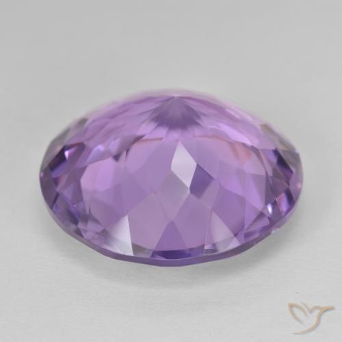 Amatista Medium Light Purplish-Violet natural de 22.72 ct, Redondo, VVS
