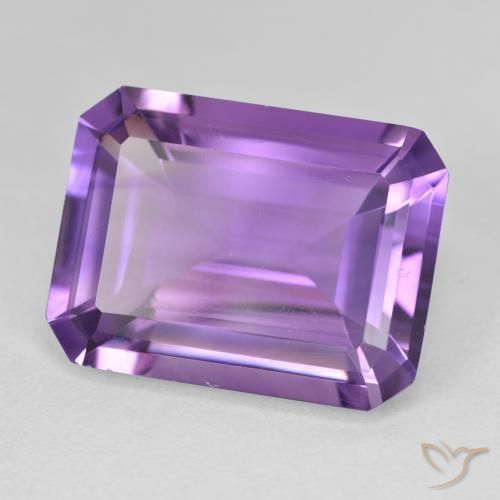 Amatista Violeta vívido natural de 17.51 ct, Corte Octágono / Esmeralda, VVS-VS
