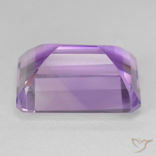 Amatista Violeta rosáceo medio natural de 22.72 ct, Corte Octágono / Esmeralda, VVS