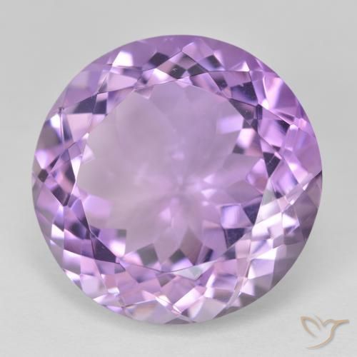 Amatista Violeta rosado natural de 25.75 ct, Redondo, VVS