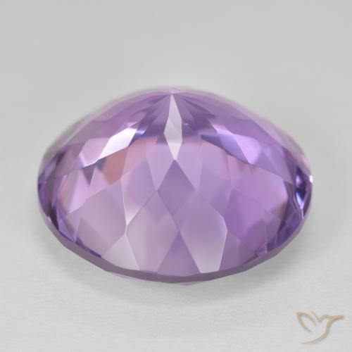 Amatista Violeta rosado natural de 25.75 ct, Redondo, VVS