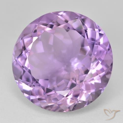 Amatista Violeta rosado natural de 26.75 ct, Redondo, VVS
