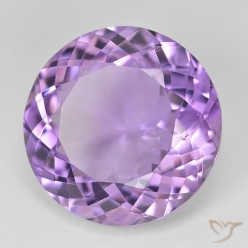 Amatista Violeta rosado natural de 24.86 ct, Redondo, VVS