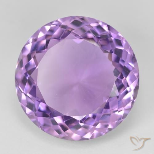 Amatista Violeta medio natural de 26.15 ct, Redondo, VVS