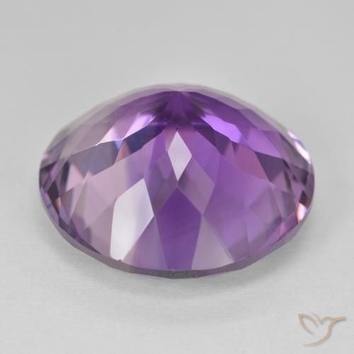 Amatista Violeta medio natural de 24.55 ct, Redondo, VVS