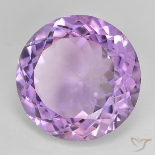 Amatista Violeta rosado natural de 26.00 ct, Redondo, VVS