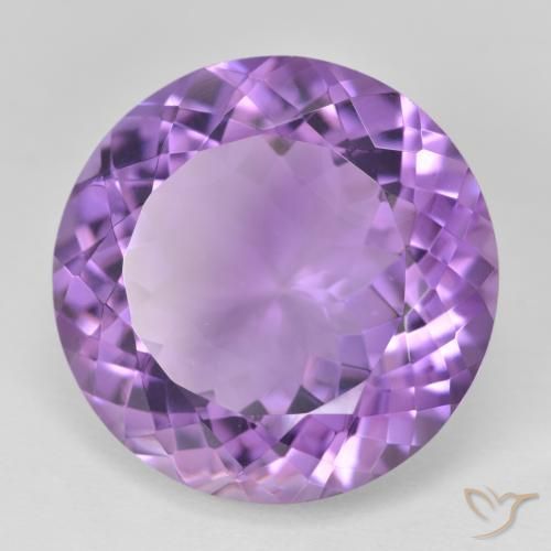 Amatista Violeta rosado natural de 23.77 ct, Redondo, VVS