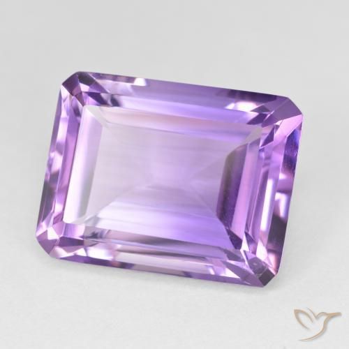 Amatista Violeta medio natural de 17.75 ct, Corte Octágono / Esmeralda, VVS-VS