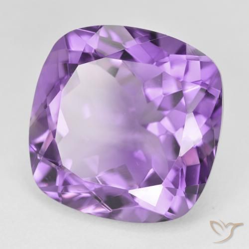 Amatista Violeta vívido natural de 23.74 ct, Forma Cojín, VVS